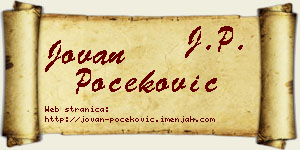 Jovan Počeković vizit kartica